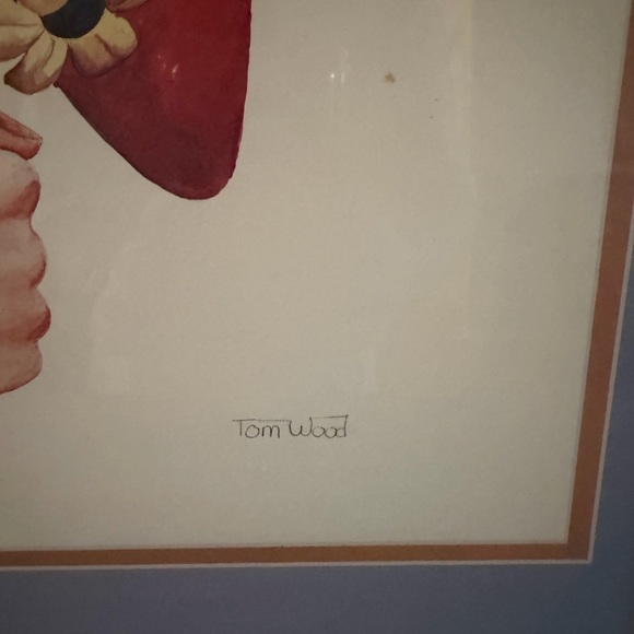 Tom Woods Clown Art Print with Red and Blue Accents - Picture 2 of 5